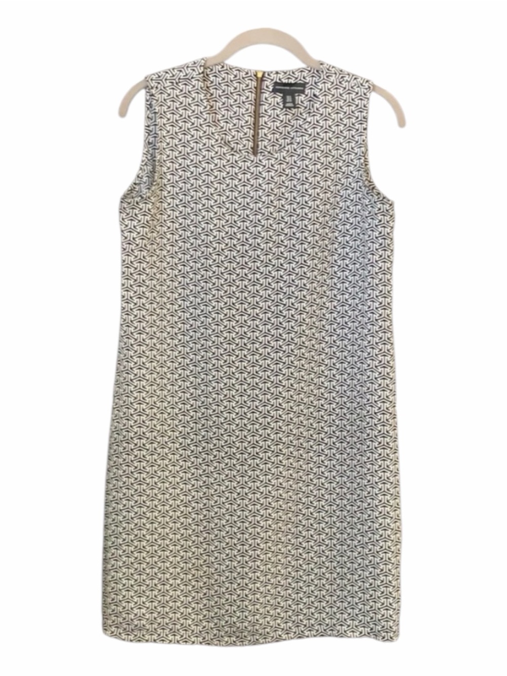 Adrienne Vittadini Classic Shift Silhouette Black and White Sleeveless Dress